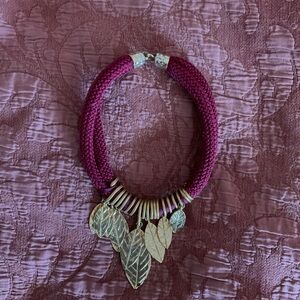 Elegant Leaf Charm Choker Necklace